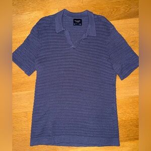 Abercrombie & Fitch Blue Knit Short Sleeve Top